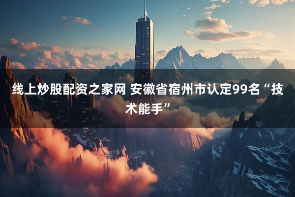 线上炒股配资之家网 安徽省宿州市认定99名“技术能手”